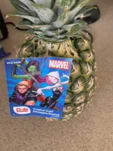 Pineapple with Marvel tag